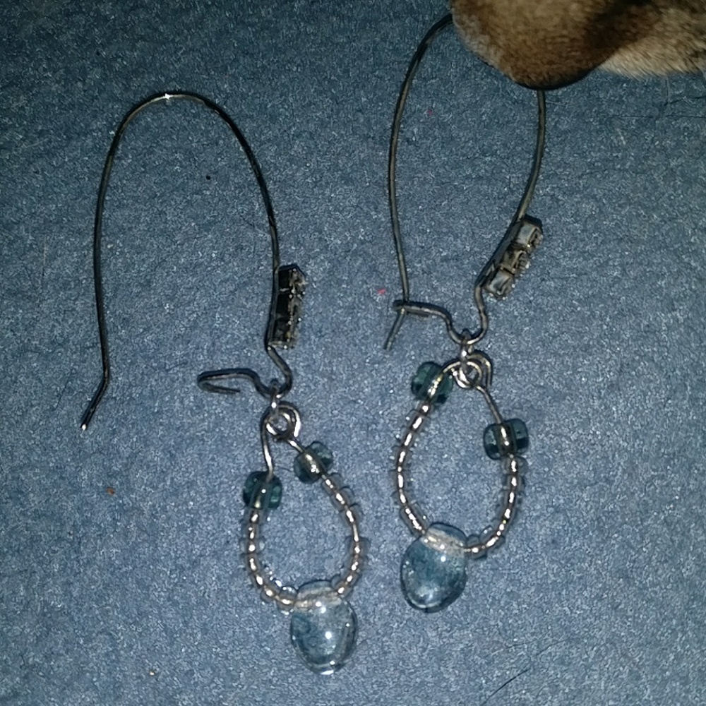 Dangle earrings with large kidney wires